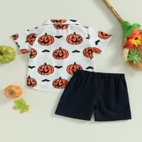 TODDLER dječaci Halloween Hotsacs Sets, majica za tisak bundeve kratkih rukava i setovi hladnih hlača