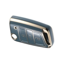 Jedinstvena povoljnija poklopac poklopca za daljinski ključ kompatibilan za Volkswagen Golf Polo TPU sivo dugmad za daljinski ključni zaštitnik