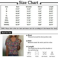 Ženska ljetna moda V izreda Print Hollow Short rukava T-majice The bluza xxxxl