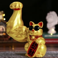 Resin Fortune Lucky Cat Ornament sa mišićnim rukom Kućni dekor kolekcionarstvo