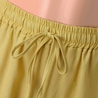 Caicj gaćice za žene Žene Ležerne prilike obrezane traper hlače Plain Pocket Cargo Jogger Jeans Yellow,