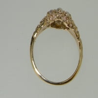 14K žuti zlatni kubični cirkonijski i slatkovodni kultivirani prsten ženske ženske žlike - veličina