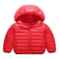 Glonme s kapuljačnim otvorom za dječake topli zimski kardigan casual solid boja puffer kaput crveni