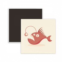 Slatka crtana riblja ilustracija Kvadrat Cracos Frižider Magnet održava memento