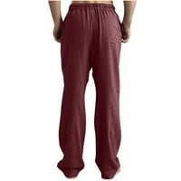 Muške hlače Labavi fit solidne boje za crtanje elastičnih struka Radne pantalone casual comfy lagane
