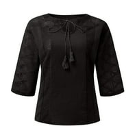 Šuplje od pletene majice za žene Ležerne prilike Black XL
