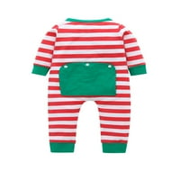 Lazybaby Baby Boy Girl Božićne prugaste romper kombinezone pidžama