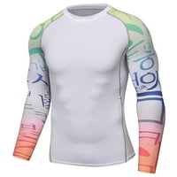 MSEMIS MAN digitalni tiskani majica s dugim rukavima UPF 50+ Rashguard Majice Brzi suhi sportski vrh