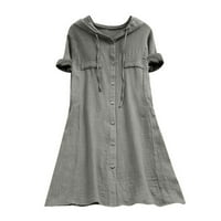 Ljetne haljine za prodaju za žene plus veličine kratkih rukava s punijom košulje okrugli vrat Maxi Loose