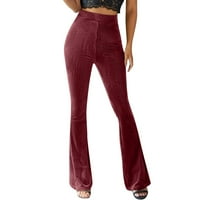 Veličine dugih hlača za žene Ženski baršunasti elastični struk palazza Long Hlače hlače hlače za žene