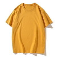 Yyeselk Womens Ljetni bluze Labavi fit casual okrugli vrat kratkih rukava majice Pulover Pure Boja dame majica za tajice narandžasti xxxl