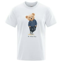 Jhpkjgentleman Mr. Teddy Bears Nice momak Ispisuje muškarci kratkih rukava ulica pamučne majice Labavi
