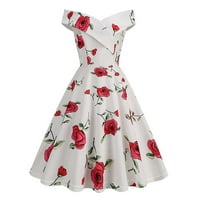 Ženske haljine Maxi haljina za žene Ženska 1950-ih V-izrez bez rukava Vintage Polka TOTS Ispisana strana