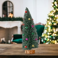 Qinghai mini božićno drvsko drvo s drvenim bazama šarene perle simulacije borove igle za iglu Cedar Tree Ornament Slatka desktop božićna stablo Početna