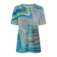 Ženska odjeća Grafički tees kratki rukav okrugli vrat T majica Bluza Summer Plus veličine vrhova nebesko