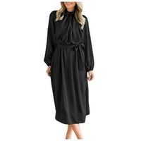 Bazyrey ženska haljina ženska jesenska i zimska modna modna boja čvrsta temperatura dugačka haljina
