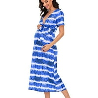 Stretch mekani labavi dnevni list ulice Trend trudnice Žene oblače plavo