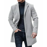 Jesenski zimski muški kaput s jednim grudima čistog boja jakne