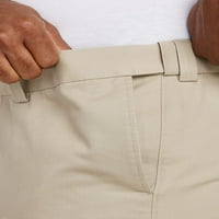 Velike i visoke osnove DXL muških pantalona s ravnim prekrivačem, Khaki, 60W 28l