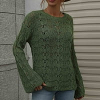 Dukseri za ženske baggy fit bluza pulover casual džemper za posade za žene čišćenje zelenih s