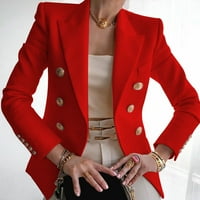 Elegantni poslovni uredski radovi Ženska dama Solid gumb odijelo Jakna kaput Otiska ženska blužači i