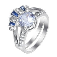 Frehsky prstenovi svijetli circon prsten okrugli bijeli kameni nakit modni nakit angažirani prsten za