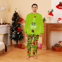 Naughty Božićna porodica Božićni setovi podudaranja, plus veličine božićne pidžame-božićne zelene teme