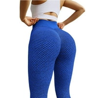 Ketyyh-Chn ženske hlače hlače za plažu za žene visoke struk hlače povremene sa džepovima Plava, s