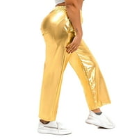 GLONME Ženske dno Svijetle laserske hlače High Struk Palazzo Pant Summer Loose Fit pantalone Boho Gradient