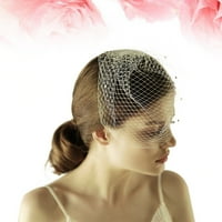 Vintage Handmade Bridal kratki veo natkrivena mreža za lice sa sjajnim rezom od sjajnog rezanja