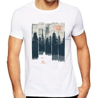 Novi dolazak moda Grungeppy Tirquoise Misty Forest Print Muška majica Kratki rukav O-izrez na vrhu Hipster