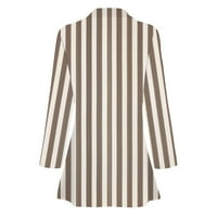 HHEI_K Tweed Jacket Ženska jakna s dugim rukavima Cardigan ovratnik Stripe Single dugme Poslovanje i