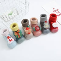 Božićne dječake Djevojke 3D crtane kat čarape cipele jesenja zimska mala pletene kratke čizme bez klizanja