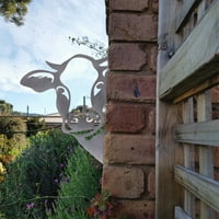 Peekting kravlje kozje životinjski metalni umjetnički zidni ukras slatka seoska kuća izrezbarena silueta šuplje od statue vanjske unutarnje površine vrta za ograde Ornament