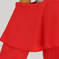 Holloyiver ženske haljine Ljetni modni škap vrat Duljina koljena Dress Class Ispis haljina S-3XL