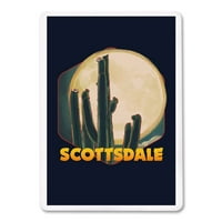 Scottsdale, Arizona, kaktus i puni mjesec, kontura, preša sa fenjerom, premium igranje, paluba s jokerima,