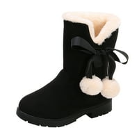 yinguo snijeg djeca modne pamučne dječje djevojke cipele čizme Bowkont čizme princeze bebi cipele crna