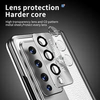Za Samsung Galaxy Z Fold Case, Lychee uzorak luksuzan ugrađeni zaslon za zaštitu od kaljenog stakla