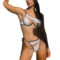 Knqrhpse kupaći kostim modne čvrste boje jedno rame Split kupaći kostim bikini kupaći kostimi dva kupa