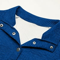 HHEI_K Ženska solidna boja dugih rukava HOODIE modni labavi pulover Jumper sa džepovima
