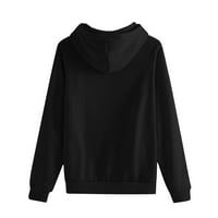 Ženski predimenzionirani džepni duks sa kapuljačom opušteni dugi rukav modni pulturu pulover pulover sa kapuljačom, ležerne baštenske bastine modne zimske crne boje 14