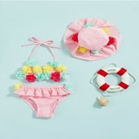 Dojenčad za djecu s kupaćim kostim kupaćim kostimu Halter trokut vrhovi ruffle dno sunce bikini set