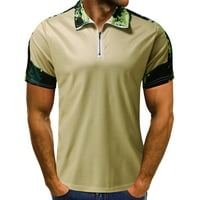 Košulje za muškarce Proljeće i ljetni modni labavi rever sa zatvaračem 3D digitalni kamuflažni tisak kratkih rukava vrhunska majica