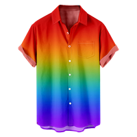 Gay Rainbow Graphic kratki rukav retro Havajske košulje Havajska majica na plaži za odmor