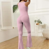 Amtdh Ženski trendovski klirens Solid Color Yoga Sport Jogging bez rukava Skinne hlače Lagane casual Comfy pantalone Dame pada modna ružičasta S
