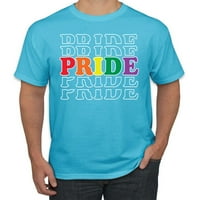 Rainbow LGBTQ gay ponos ponovio je LGBT ponos mušku grafičku majicu, svijetlo tirkiz, srednje