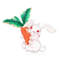Park Rabbit i mrkva Dizajn Enamel Legura Brooch Pin Badge Sudge Corsage Lapel Decor Poklon