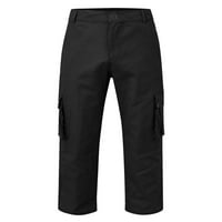 Sanviglor Mens Cargo Hlače Multi džepovi Hlače Solid Color Tactical Pant Classic Dno rade crni 2xl