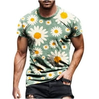 Leesechin ponude Muška majica Casual Okrugli izrez Cvijet 3D digitalni ispis Pulover fitness sportske