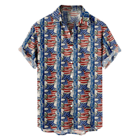 4. jula muška havajska majica SAD Nacionalna zastava Grafička majica ovratnik odjeća Odjeća 3D Print